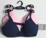 GapKids Girls Size 34A Wirefree Bra 2-Pack Pink/Navy 43GOG001522-ELB