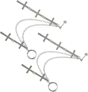 [CONGARTENO] Silver Chain Cross Earrings for Men Women Fashion Decorative Hoop Earrings for Teens
