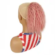 Short Fluffy Drawstring Perm Curly Ponytail Wig - Natural Look