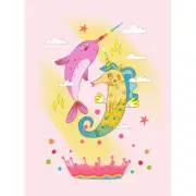 Unicorn Seahorse Narwhal Magic Canvas Wall Art Print Poster