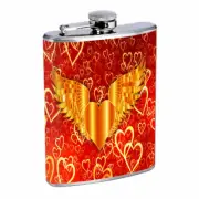 Heart Wings Em1 Flask 8oz Stainless Steel Hip Drinking Whiskey