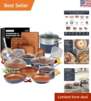 Ultimate Induction Compatible Non-Stick Cookware Set - Oven Safe & PFOA Free