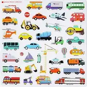 34pcs Window Clings Stickers,Traffic Car Airplane Gel Clings Decals for Kids Toddlers and Adults Classroom (Car)