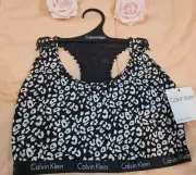 CALVIN KLEIN Logo Laserbond Modern Cotton Bralettes, Savannah Cheetah 1X