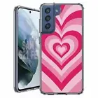 For Samsung Galaxy S20 S21 S23 S24 FE 5g TPU Case+Glass(Wild-Heart Pink)