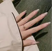 Glitter Ombre Long Round Press on Nails| Full Set of 24 Nails | Reusable Nails | Fake Nails | Nail Art | | Glitter Nails | Stickers Tabs
