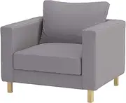 [Sofa Renewal] Durable Custom Made Karlstad Chair Cover Replacement Compatible for IKEA Karlstad Armchair (Polyester Flax Light Gray)