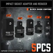 5 Piece Impact Socket Adapter and Reducer