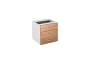GP Office Fixed Desk Pedestal with 3 Drawers - Virginia Walnut