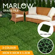 Marlow 10/20/30 Artificial Grass Mat Floor Tile Garden Indoor Outdoor Home Decor