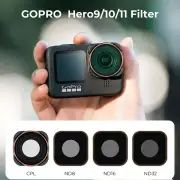 K&F Concept 4-Pack Lens Filter ND8 ND16 ND32 CPL Compatible for GoPro Hero11 /Hero10 /Hero 9 Black