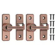 2Pcs 180° Barn Door Lock Flip Latches Safety Door Bolt Latch Lock Red Bronze