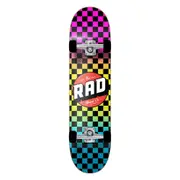 Rad Board Co Dude Crew Checkers Skateboard Street Sports Neon Fade 7.75in