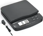 Digital Postal Scale, AC Adapter, 65 Lb Capacity, 0.1 Oz Readability, Black