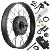 Yescom 26"x4" Fat Tire 48V Ebike Rear Wheel Bicycle Conversion Kit LCD 1500W
