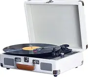 Haofy Versatile Record Player BT Phonograph USB Recording 33/45/78RPM Turntable for Audiophiles at Home Blackwhite/Brown (White)