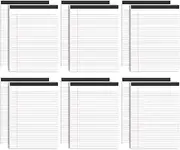 Fainne 12 Pieces Colored Legal Pad 8.5" x 11.75" Writing Pads Wide Ruled Note Pads Letter Size Lined Notepad Legal Rule Memo Pads Steno Pads with Sturdy Back for Office Home Supplies (White)