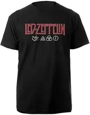 [Rockstar Merch] LED Zeppelin Logo & Symbols Band T-Shirt Black