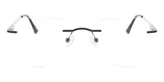 Oval Rimless Metal Men's Glasses Online Black Size 53 - Lenses Included - Private Health Rebate - Blue Light Block - SmartBuy Collection