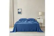 Natural Home Flax Linen Sheet Set Deep Blue (Single, King Single, Double, Queen, King, Super King)