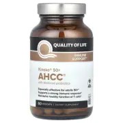 2 X Quality of Life, Kinoko 50+ AHCC with Sterilized Probiotics, 60 Vegicaps