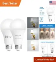 3-Way LED Light Bulbs - 5000K Daylight - 500-1600-2200LM - E26 Base - 2 Pack