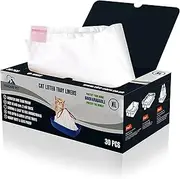 30 x Cat Litter Tray Liners Extra Large | With Drawstrings | Biodegradable | Scratch Resistant And Leak Proof | For X-Large Litter Trays | Cat Litter Bags | Size 90x45 cm | 2 Mil Thickness |
