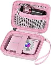 Digital Camera Case Compatible with VAHOIALD FHD 1080P/ for CAMKORY Digital Point and Shoot/for Kodak PIXPRO FZ45-BK 16MP Vlogging/for IWEUKJLO/for Nsoela, Holder for SD Card More- Pink (Box Only)