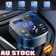 Bluetooth 5.0 Car Wireless FM Transmitter Adapter Hands-Free 2USB PD Charger GT
