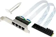 Gigabit Ethernet Network Card NIC M.2 B+M Key 4 Port Gigabit Industrial Ethernet NIC Ethernet LAN Adapter for PC