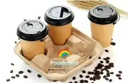 4 Cup Drink Cup Carrier, Holder, Carry Tray & Carriers Biodegradable Pulp 300 ct