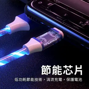 【快速出貨】流光線數據線 lightning TYPE-C 三合一 抖音同款 傳輸線 充電線 安卓 蘋果 發光 流光線