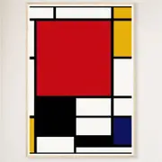 Galrie Piet Mondrian Large Composition Art Print With Bold Red, Yellow, Black, and Blue, Wood Frame, A1 60 x 84cm (23 x 33inch)