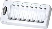 Granicell 8-Bay AA AAA Battery Charger, Type-C Connector with LED Display, USB Smart Battery Charger, Individual Slots for Ni-MH/Ni-CD Rechargeable Batteries