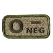 VELCRO® BRAND Fastener Morale Patch Blood Type O- Neg Multitan 1x2"