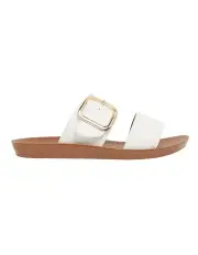 [Sandler] Garnet White Smooth Sandals