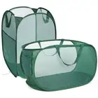 2 Pcs Durable Collapsible Laundry Baskets - Reinforced Mesh Pop Up Laundry Ha...