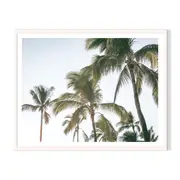 Palm Holiday Framed Printed Wall Art - White