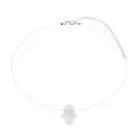 Invisible Hamsa Hand Opals Pendant Necklace Fishing Line Choker Clavicle Chain