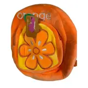 Backpack GLOVELEYA Toddler Orange Soft Plush Fabric Flower Power Bag