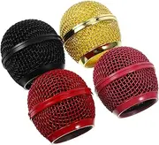ERINGOGO 4Pcs Microphone Grill Replacement Head Mesh Covers for Enhanced Sound Quality and Easy Installation for Musicians and Performers