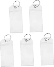 AUTSUPPL Waterproof PVC Luggage Tag Holders Set Id Holder Lanyard Pouches for Suitcases Id Badge Covers