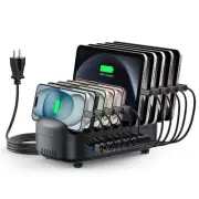 120W Charging Station for Multiple Devices, 10-Ports USB Charging Docking Org...