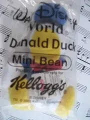 Walt Disney World Donald Duck Mini Bean Kellogg's Cereal Premium 2001 in package