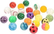 24Pcs Colored Bouncy Balls for Plaything for Parties and Outdoor Fun Styles for and Developing Hand Eye Coordination