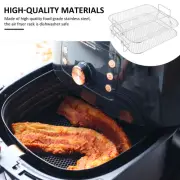 Air Fryer Rack 2 Layer Air Fryer Dehydrator Rack Stainless Steel Grill DrwWQ