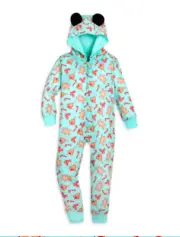 DISNEY SIZE 7-8 MICKEY MOUSE HOLIDAY TREATS HOODED ROMPER / PAJAMAS FOR KIDS NWT