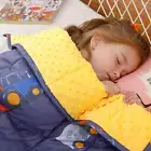 Weighted Blanket 3 Lbs, Ultra Cozy Minky Fleece and Cotton Sided with Cartoon Pa