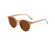 Round Sun Glasses UV Blocking Grey Lens Trendy Stylish Design Unisex Retro Sunglasses for Women MenBrown Frame