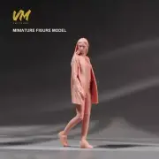 DIY Resin 1/64 JTWG Short Coat Girl Unpaint Figure Diorama Miniature For Car Toy